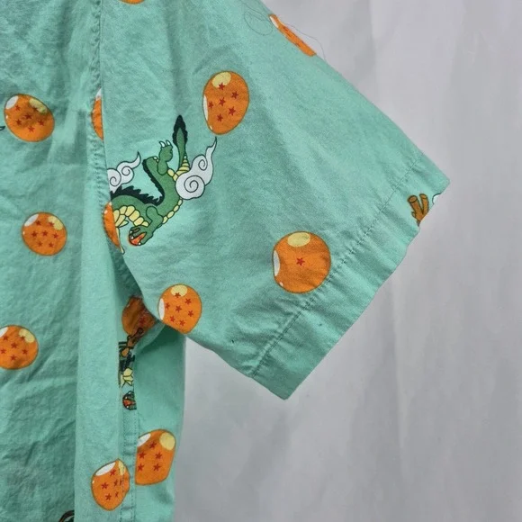 Box Lunch Dragon Ball Z Button Up Shirt Sleeve Shirt Mens Size Medium Anime DBZ - Picture 4 of 8